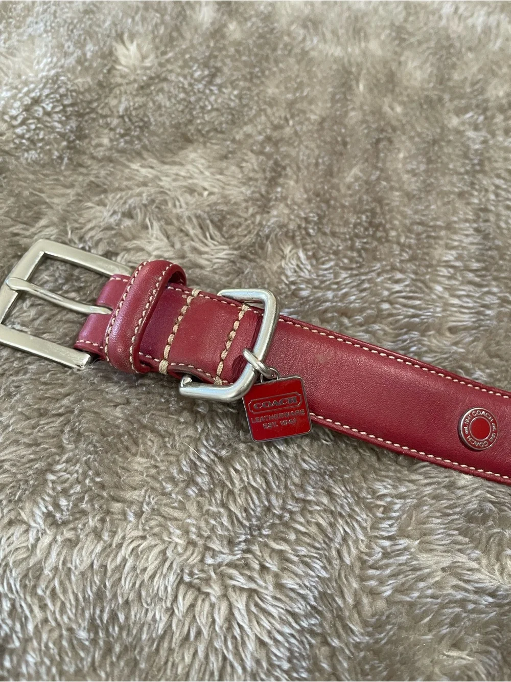 Coach Red Leather Dog Collar | Size Large ❤️🐾